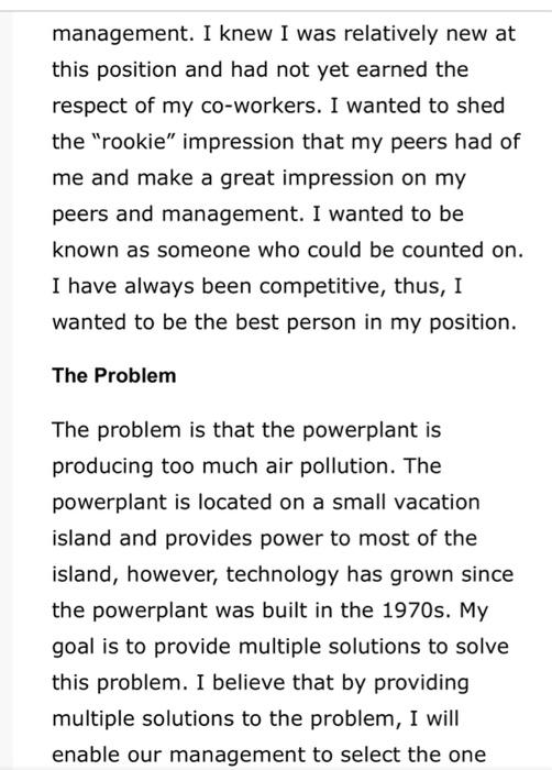 Recently I Noticed That Our Powerplant Was Producing Too Much Air Pollution I Offered A Few Explanations To Our Senior 2