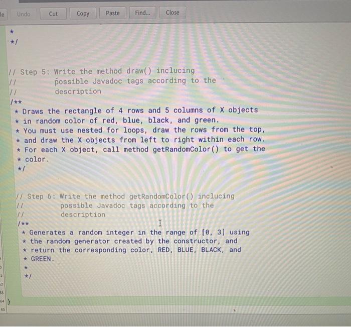 Please Using Java Language No Using Nested Loops For Method Draw Using Independent If Statements In Method Getrandomc 5