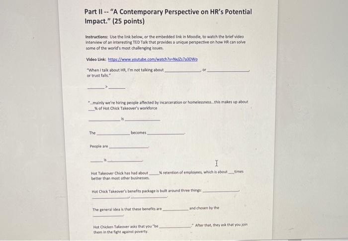 Part I What Does Google Say About Hr 25 Points Instructions Use The Link Below Or The Embedded Link In Moodle 3