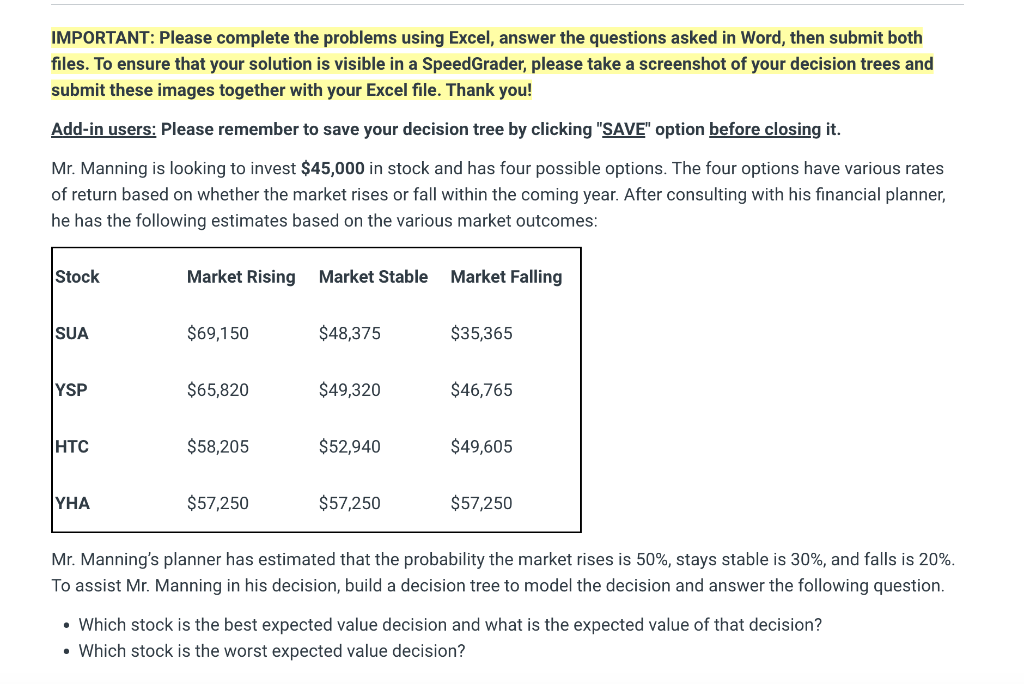 Please Show The Decision Tree In Excel Step By Step 1