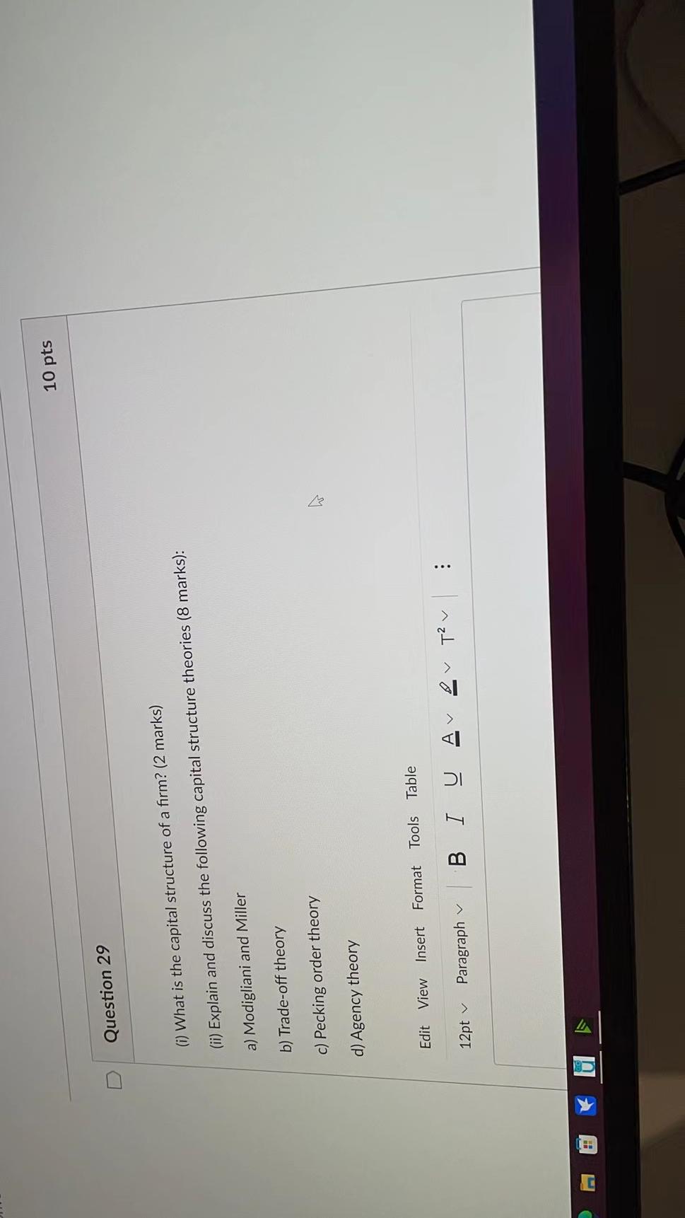 C Question 29 I What Is The Capital Structure Of A Firm 2 Marks Ii Explain And Discuss The Following Capital Stru 1