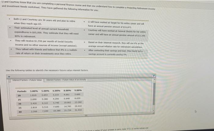 U And Courtney Know That You Are Completing A Personal Finance Course And That You Understand How To Complete A Projecti 1