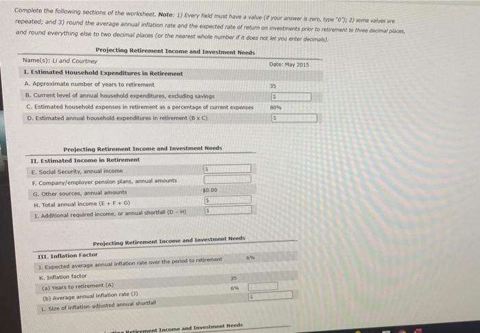 U And Courtney Know That You Are Completing A Personal Finance Course And That You Understand How To Complete A Projecti 3