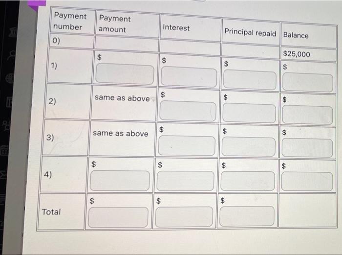 You Have Taken Out A Loan Of 25 000 For 4 Years With An Interest Rate Of 3 Compounded Annually The Loan Will Be Repai 2