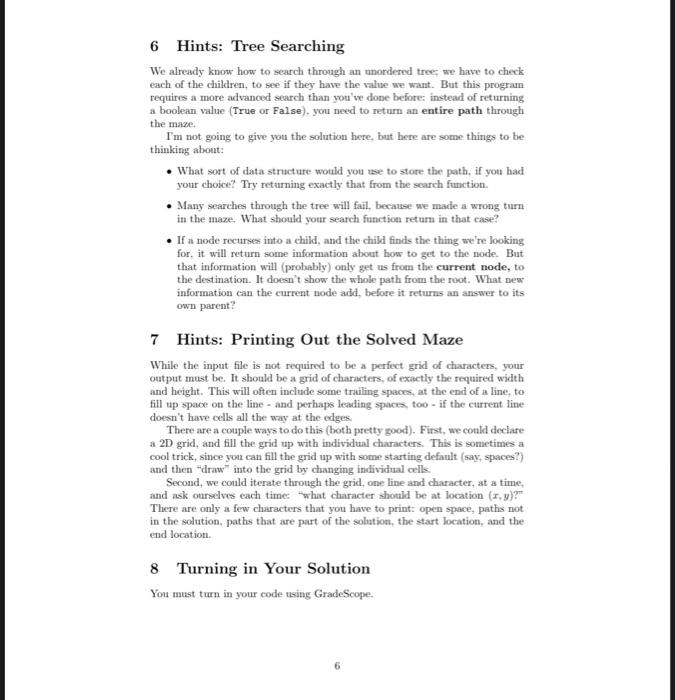 Cs 120 Spring 22 Introduction To Computer Programming Ii Long Project 11 Maze Solver Due At 5pm Tue 12 Apr 2022 Re 8