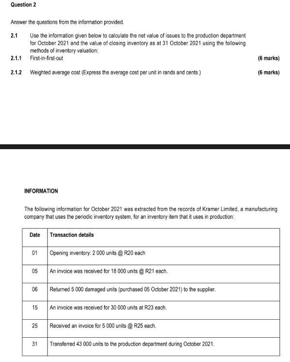 Question 2 Answer The Questions From The Information Provided Use The Information Given Below To Calculate The Net Valu 1
