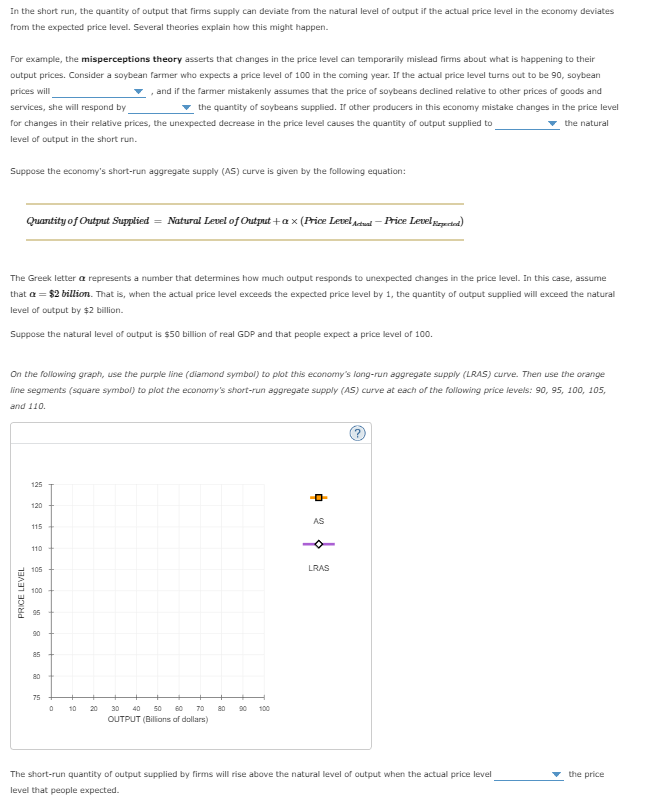 In The Short Run The Quantity Of Output That Firms Supply Can Deviate From The Natural Level Of Output If The Actual Pr 1