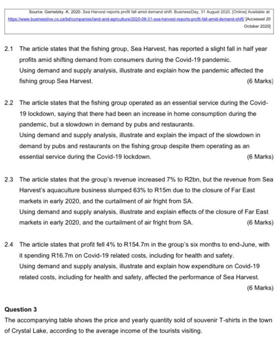 Section A Scenario Questions Question 1 Study The Graph And Complete The Questions That Follow The Graph Below Illustra 3