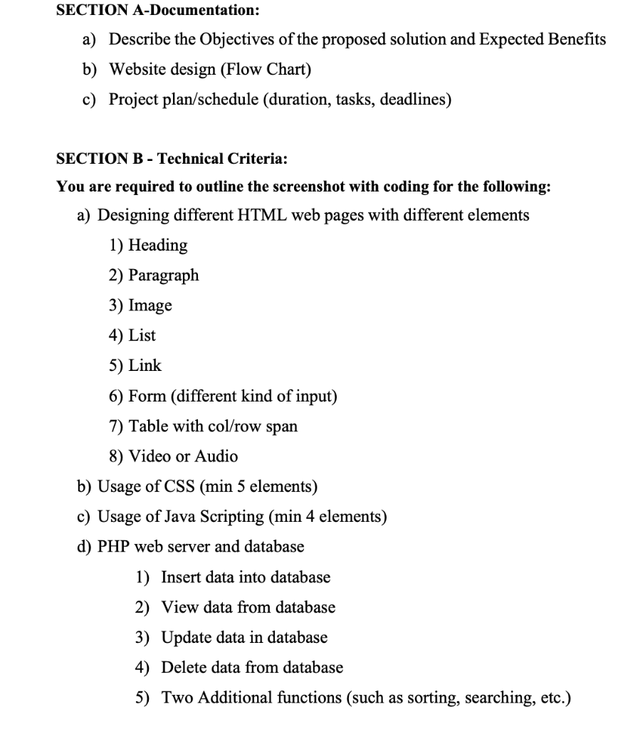 Use Esit Html Css Js Php Web Server And Database Topics I Need Code 1