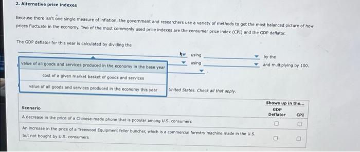 2 Alternative Price Indexes Because There Isn T One Single Measure Of Inflation The Government And Researchers Use A V 1