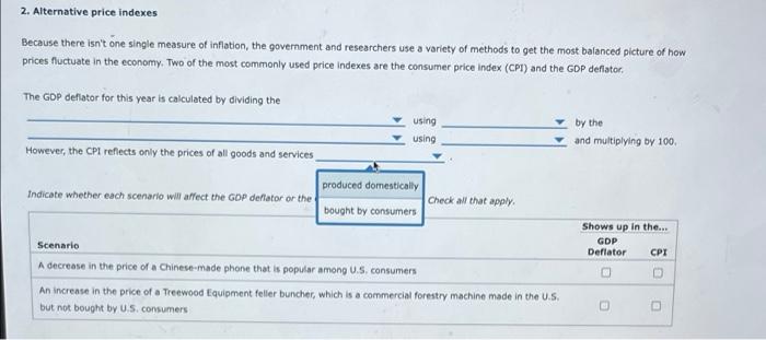 2 Alternative Price Indexes Because There Isn T One Single Measure Of Inflation The Government And Researchers Use A V 5