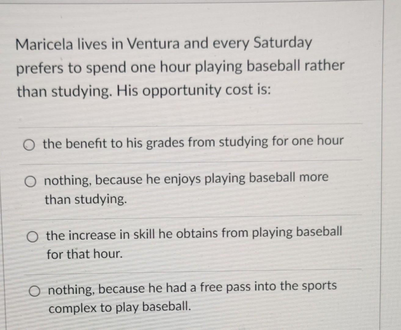 Maricela Lives In Ventura And Every Saturday Prefers To Spend One Hour Playing Baseball Rather Than Studying His Opport 1