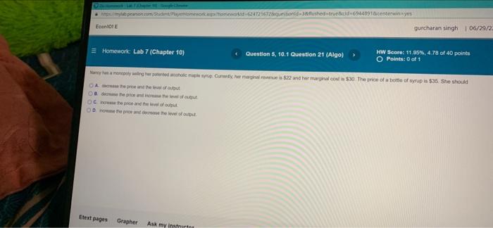Appearson Com Student Apertiomework Athomed Ecento E Homework Lab 7 Chapter 10 Etext Pages Grapher 247216778question 1