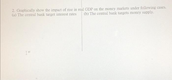 2 Graphically Show The Impact Of Rise In Real Gdp On The Money Markets Under Following Cases A The Central Bank Targ 1