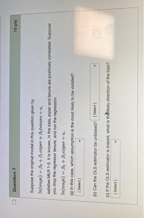 Du Courses 83410 Quizzes 253326 Take Use The Following Information To Answer Questions 1 8 Consider The Following Model 2