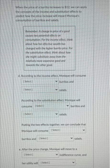 Problem 6 Income And Substitution Effects 7 Points Now Imagine That Stella S Friend Monique Has 60 Per Week To Spend 2