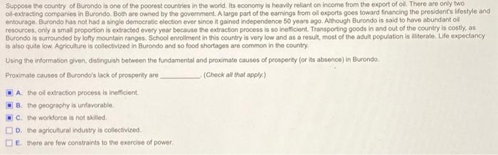 On Income From The Export Of Old There Are Onlv Two Ol Extracting Companies In Burondo Both Are Owned By The Governmen 1