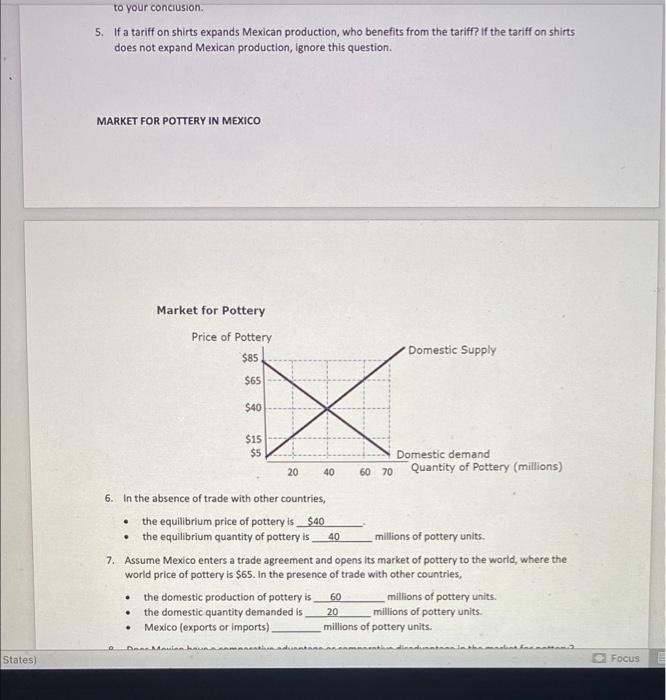 Tates This Problem Set Explores How Open Trade And Tariffs Impact The Markets The Problem Set Assumes That Mexico Pro 2