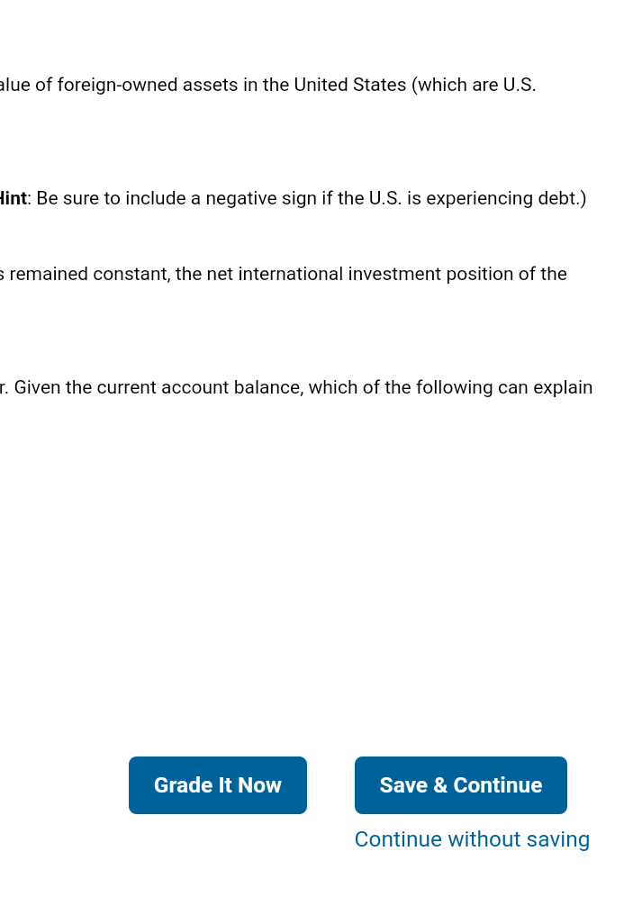 6 Debtors And Creditors Net International Investment Position Suppose That At The End Of 2017 The Value Of U S Owne 3