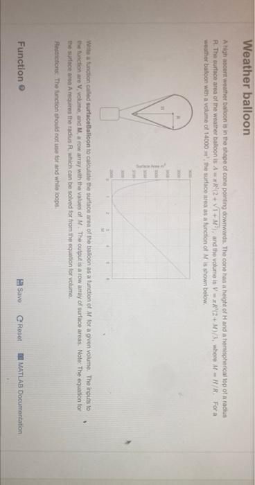Weather Balloon A High Scent Weather Balloon Is In The Shape Of Cone Pointing Downwards The Cone Has A Height Of Hand A 1