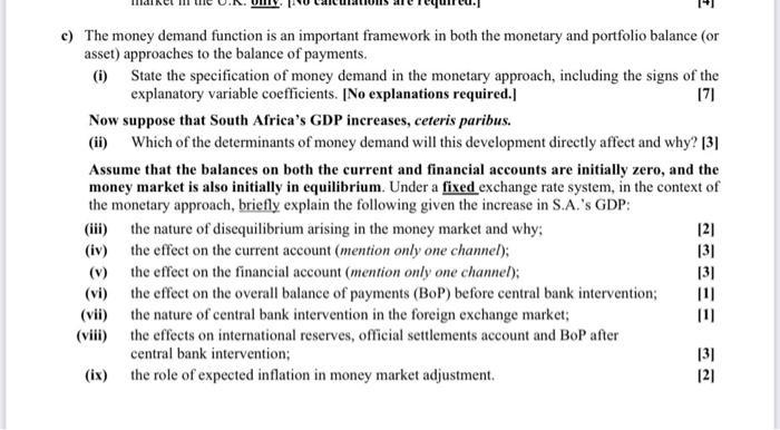 C The Money Demand Function Is An Important Framework In Both The Monetary And Portfolio Balance Or Asset Approaches 1