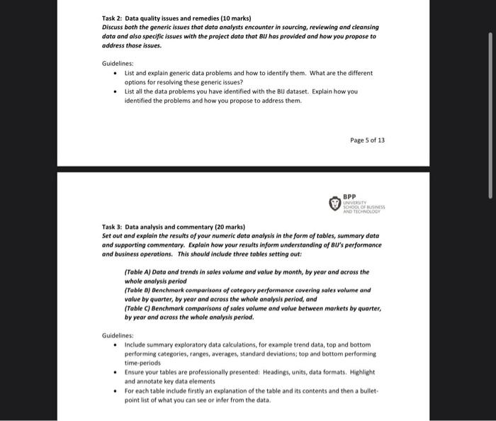 Task 2 Data Quality Issues And Remedies 10 Marks Discuss Both The Generic Issues That Data Analysts Encounter In Sour 1