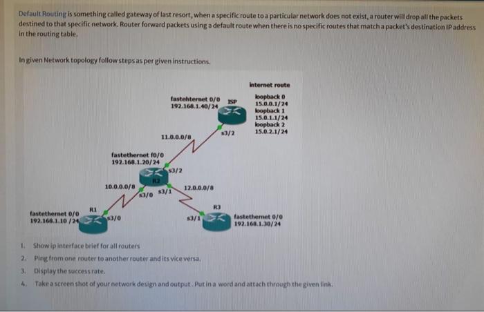 A Default Routing Is Something Called Gateway Of Last Resort When A Specific Route To A Particular Network Does Not Exi 1