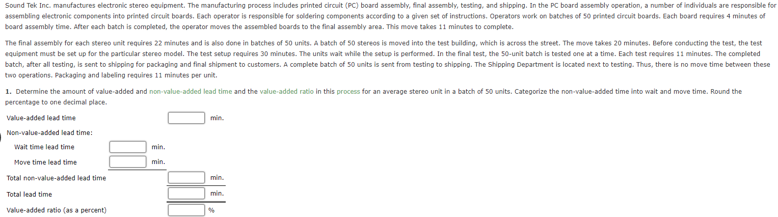 Sound Tek Inc Manufactures Electronic Stereo Equipment The Manufacturing Process Includes Printed Circuit Pc Board A 1