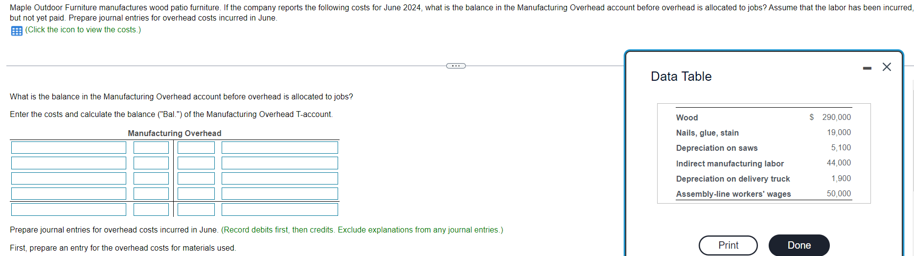 Maple Outdoor Furniture Manufactures Wood Patio Furniture If The Company Reports The Following Costs For June 2024 Wha 1
