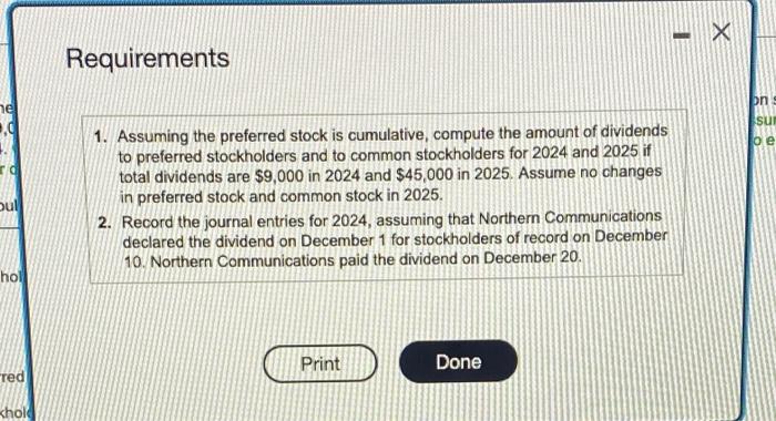 Northern Communications Has The Following Stockholders Equity On December 31 2024 3