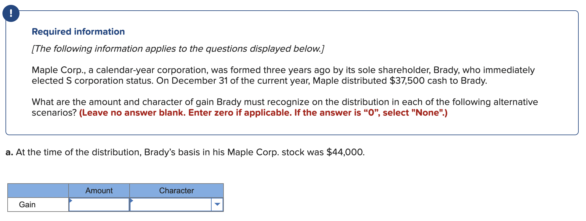 Required Information The Following Information Applies To The Questions Displayed Below Maple Corp A Calendar Yea 1