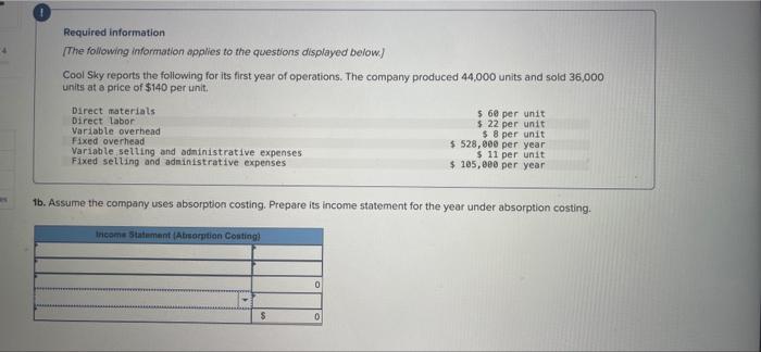 Required Information The Following Information Applies To The Questions Displayed Below Cool Sky Reports The Followin 1