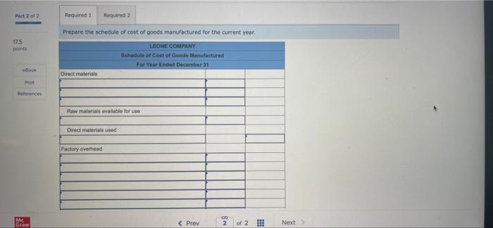 2 Part 2 Of 2 17 5 Points Ebook P References The Following Year End Information Is Taken From The December 31 Adjusted T 2
