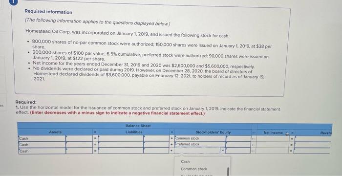 Q5 Required Information The Following Information Applies To The Questions Displayed Below Homestead Oil Corp Was In 2