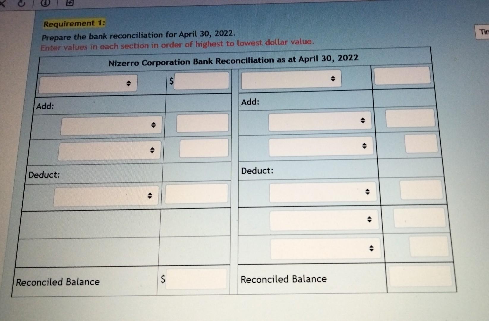 Bank Reconciliation Nizzero Corporation Is A Newly Created Company And Noted The Following Cash Related Transaction For 2