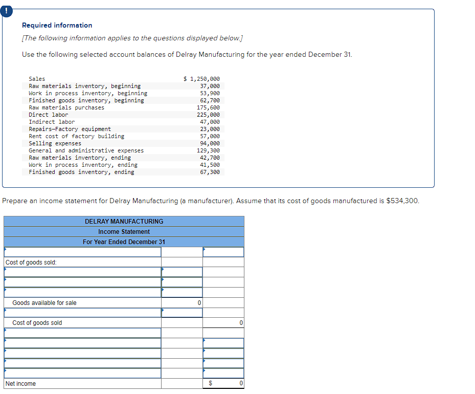 Required Information The Following Information Applies To The Questions Displayed Below Use The Following Selected Ac 1