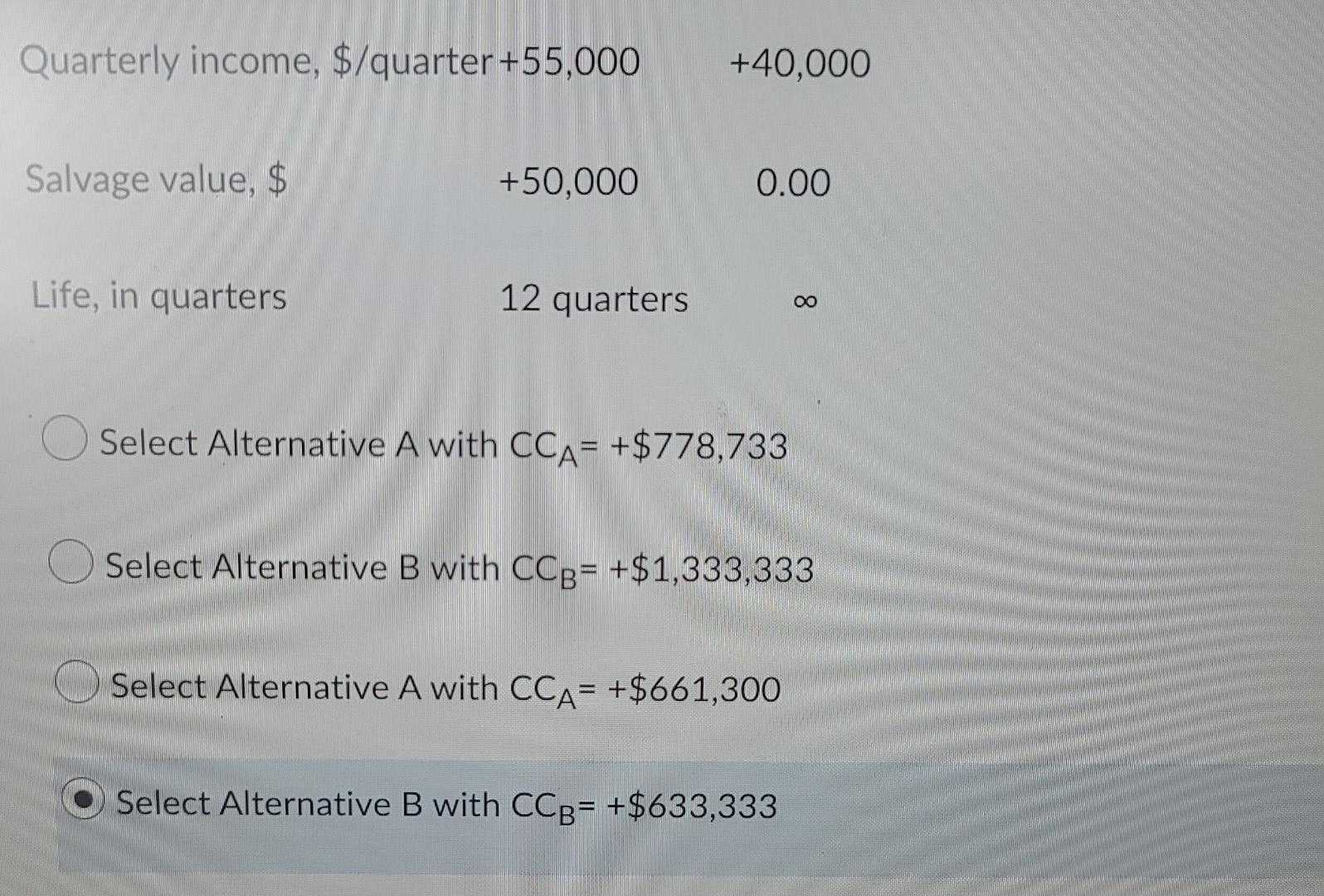 Compare The Alternatives Shown Below On The Basis Of Their Capitalized Costs Using A Nominal Interest Rate 12 Per Year 2