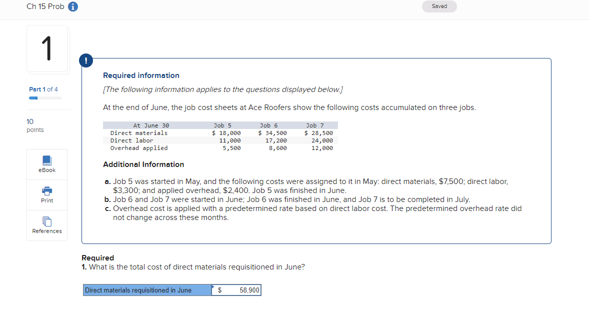 Ch 15 Prob 1 Part 1 Of 4 10 Points Ebook Print References Required Information The Following Information Applies To The 1