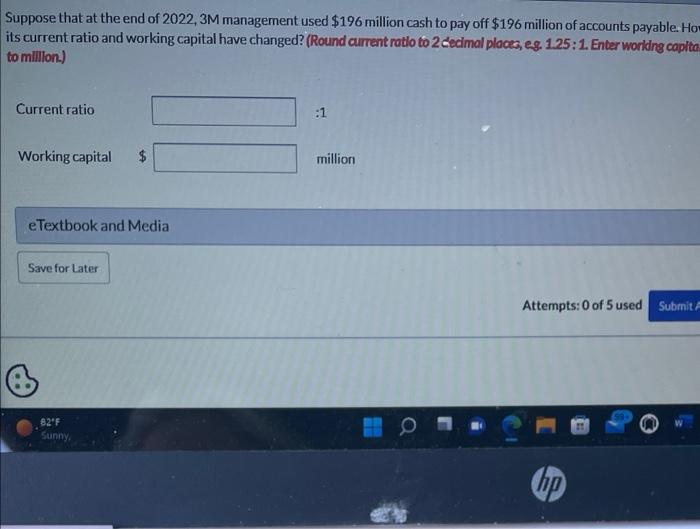 Suppose The Following Financial Data Were Reported By 3m Company For 2021 And 3m Company Balance Sheets Partial Curren 3