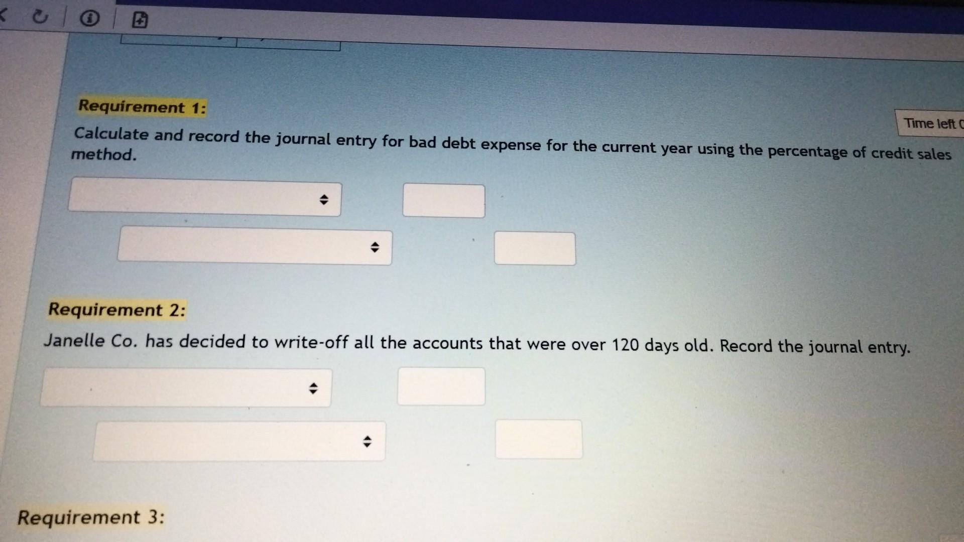 Accounts Receivable And Allowances For Doubtful Accounts Janelle Co Inc Generated 5 5 Million In Credit Sales During T 2