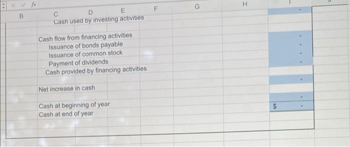 Piz 9a Statement Of Cash Flows Direct Method Refer To The Data Given For The Sky Company In Prob Lem P12 4a Require 7