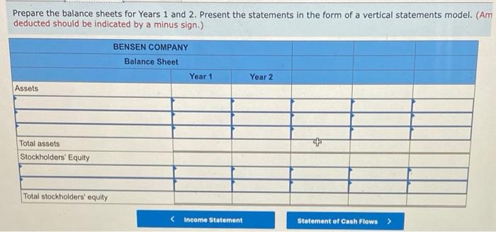 Bensen Company Started Business By Acquiring 60 000 Cash From The Issue Of Common Stock On January 1 Year 1 The Cash 3