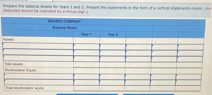 Bensen Company Started Business By Acquiring 60 000 Cash From The Issue Of Common Stock On January 1 Year 1 The Cash 8