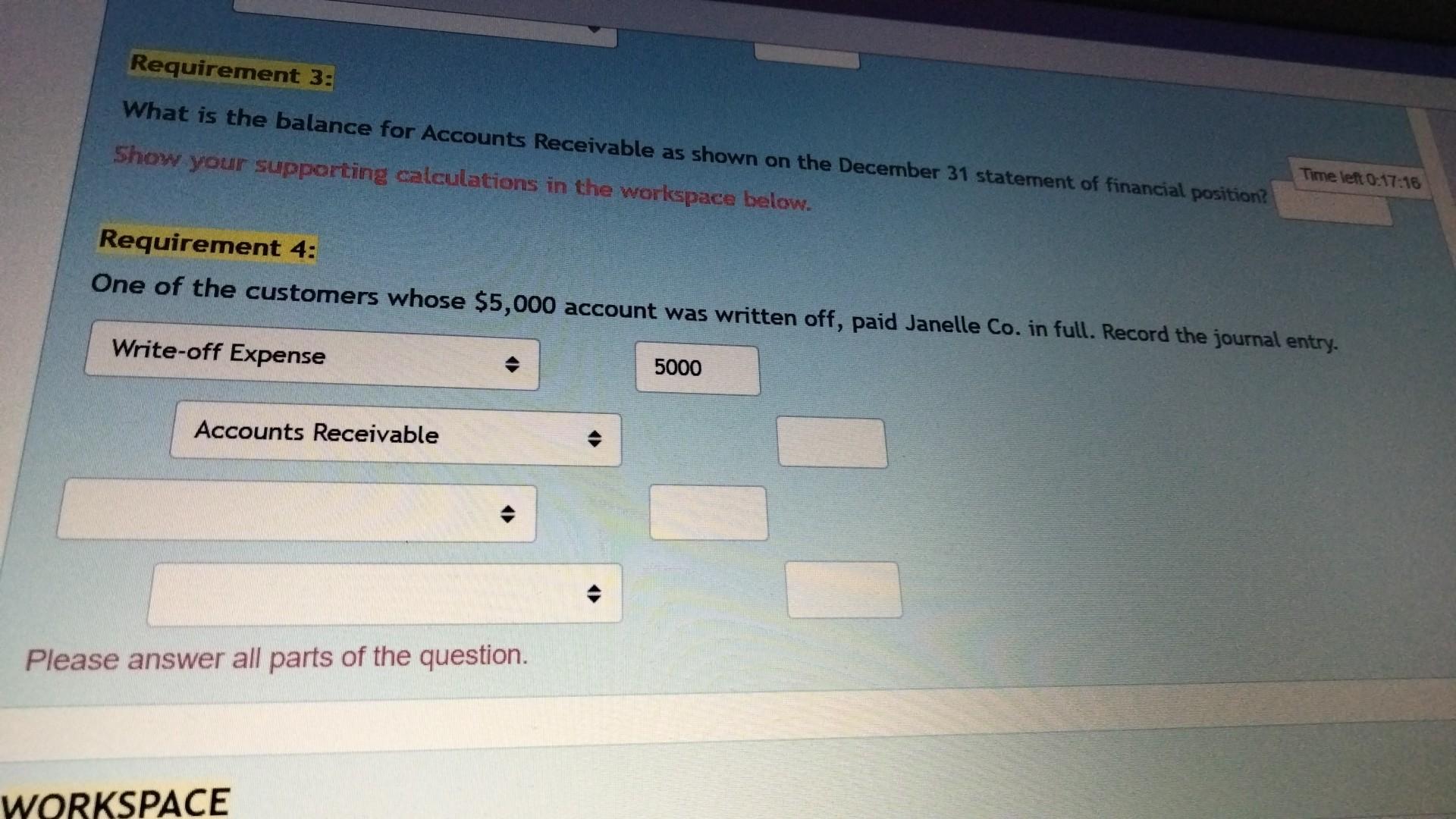 Accounts Receivable And Allowances For Doubtful Accounts Janelle Co Inc Generated 5 5 Million In Credit Sales During T 3