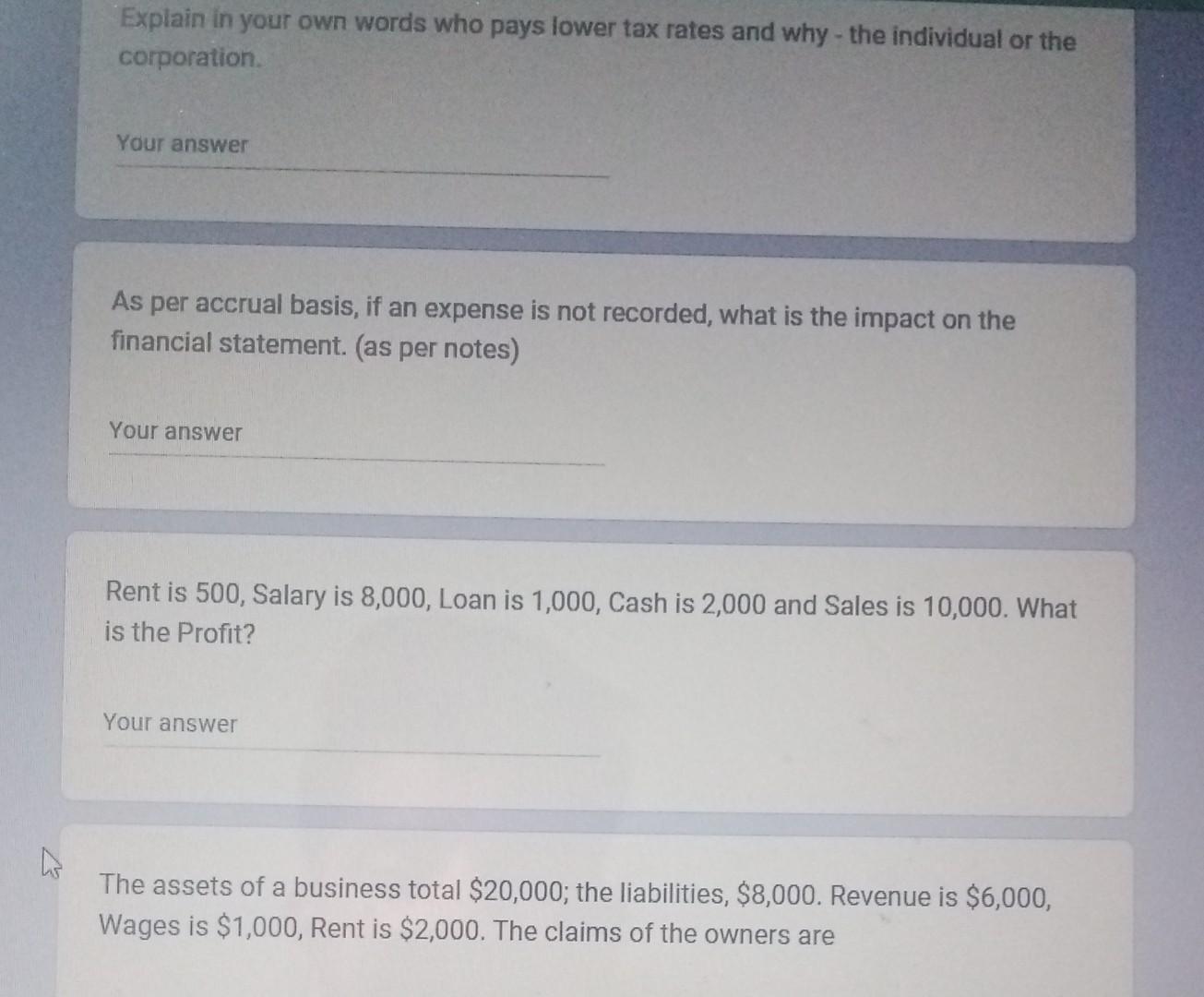 Explain In Your Own Words Who Pays Lower Tax Rates And Why The Individual Or The Corporation Your Answer As Per Accru 1