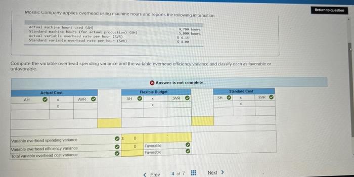 Mosaic Company Applies Overhead Using Machine Nours And Reports The Following Information Actual Machine Hours Used Ah 1
