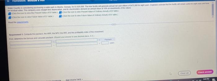 Homework Water Country Is Considering Purchasing A Water Park In Atanta Georgia For 1 920 000 The New Facity Wit Gene 1