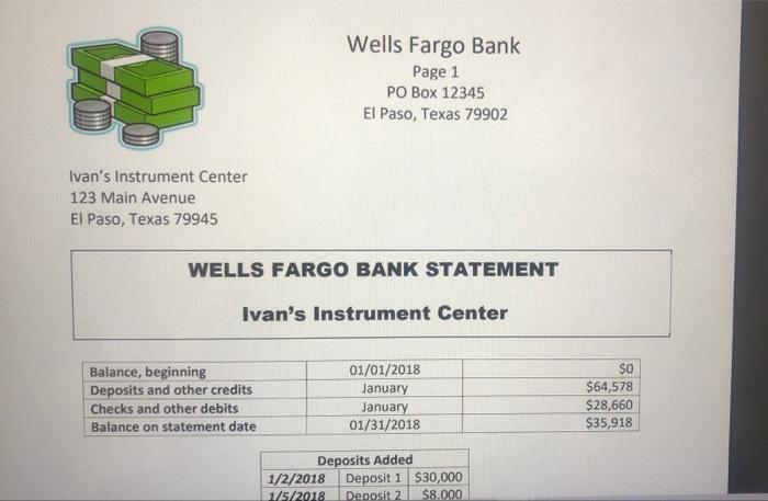Part Four Instructions In This Part Of The Practice Set The Student Will Prepare A Bank Reconciliation For The Month Of 3