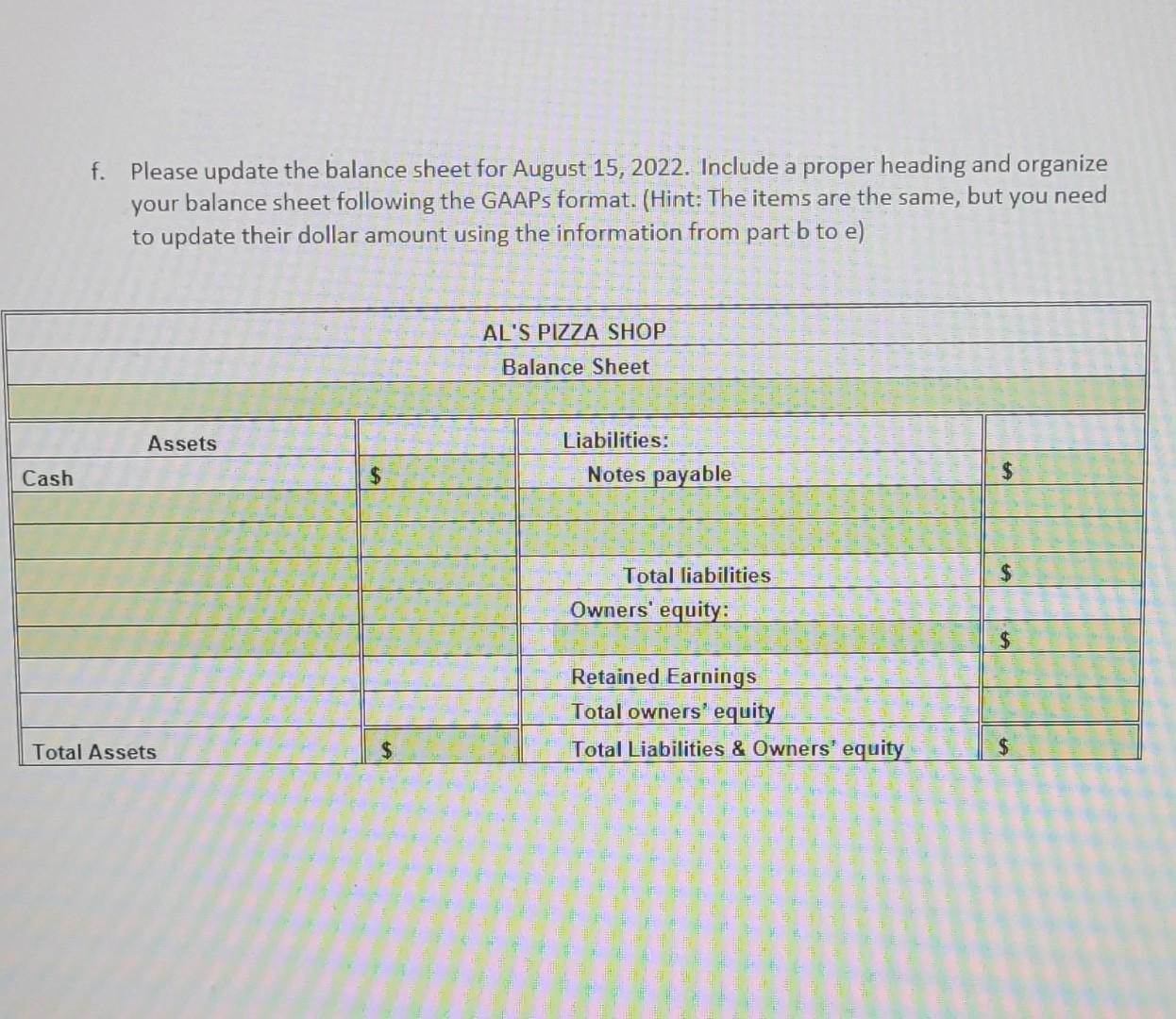 Accounts Receivable Accounts Payable Font S Are 110 Agribusiness Accounting Summer 2022 The Balance Sheet Items For Al 3