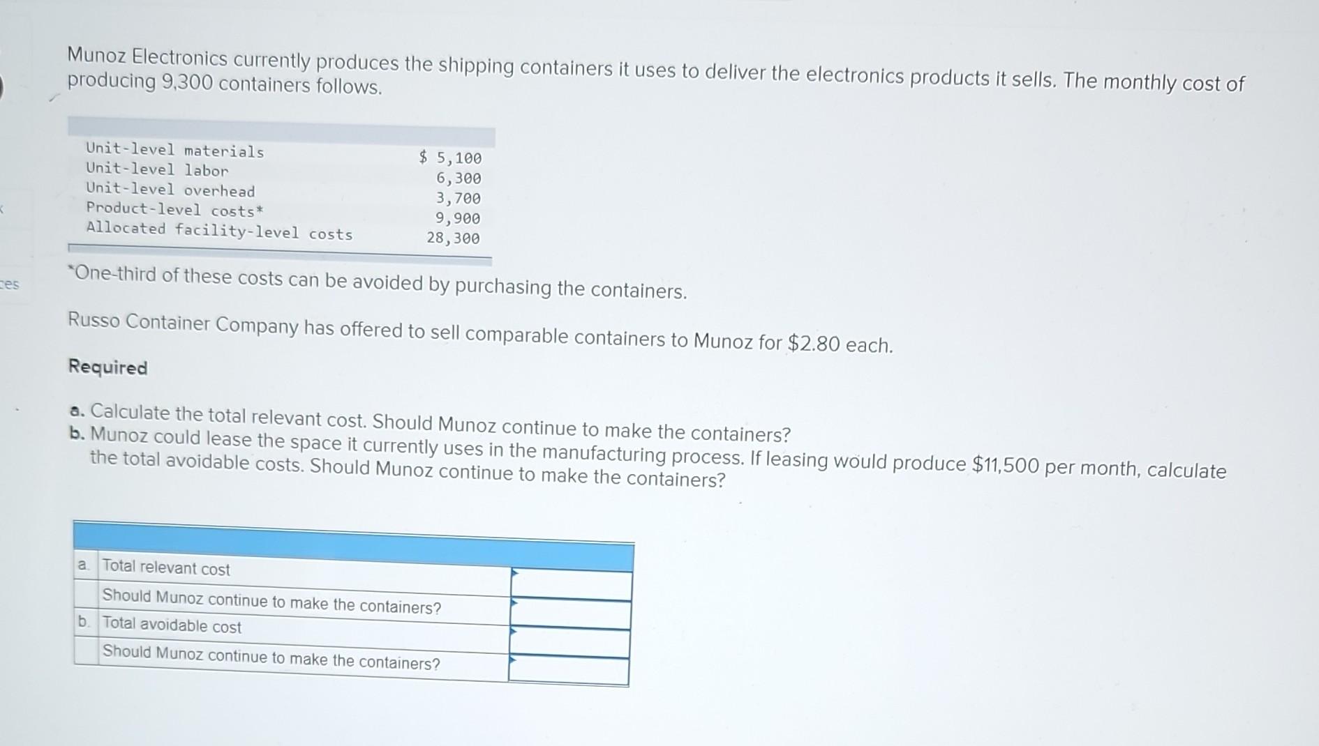 Es Munoz Electronics Currently Produces The Shipping Containers It Uses To Deliver The Electronics Products It Sells 1